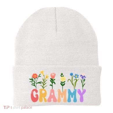 Cute Retro Floral Grammy Beanie
