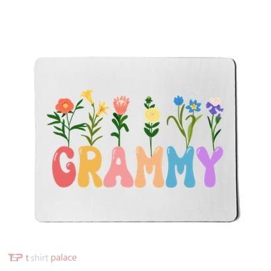 Cute Retro Floral Grammy Mousepad