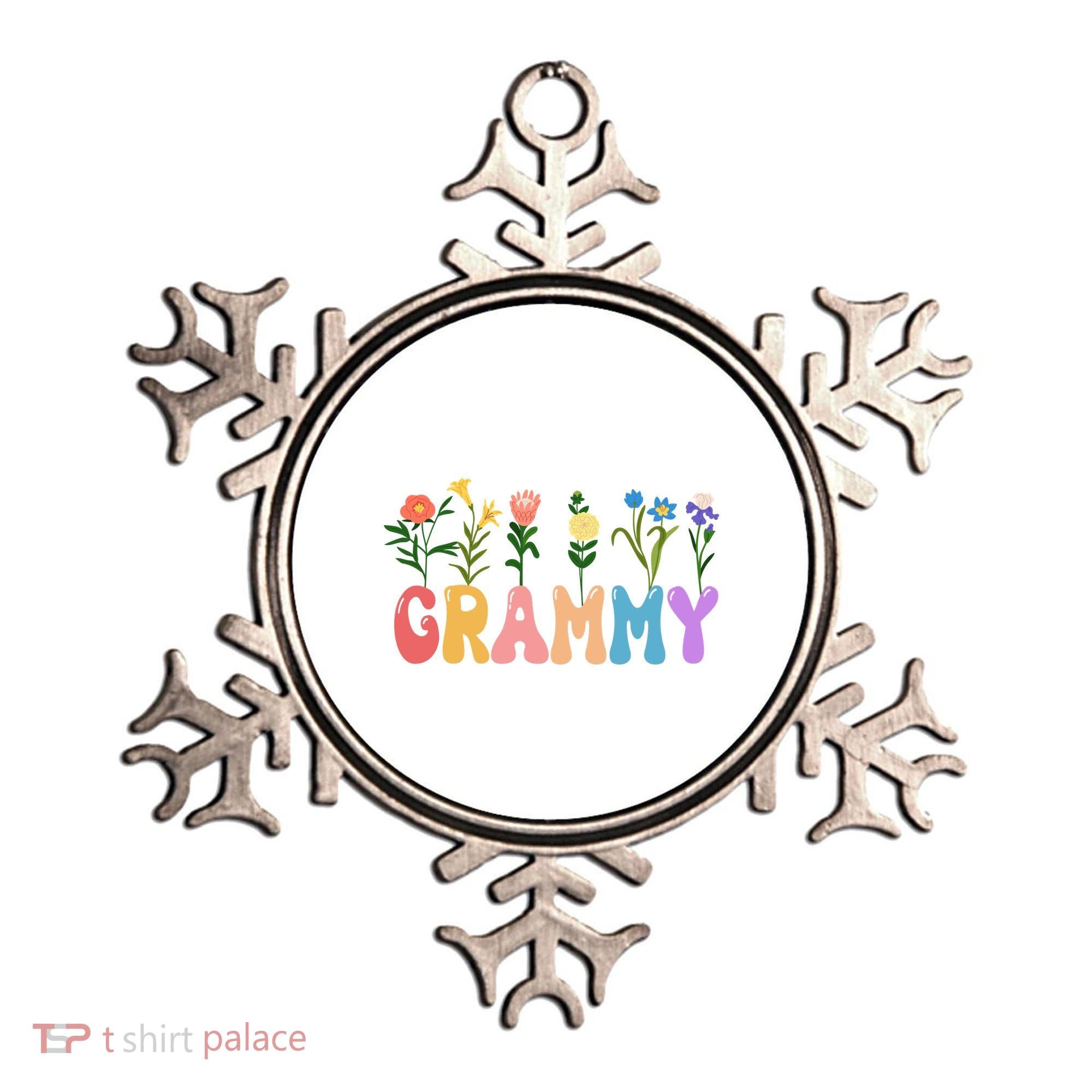 Cute Retro Floral Grammy Ornament