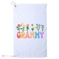 Cute Retro Floral Grammy Golf Towel thumb 0