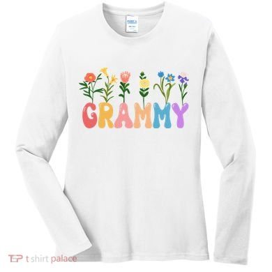 Cute Retro Floral Grammy Women's Long Sleeve Shirt