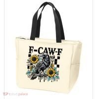Crow Raven F-CAW-F Funny Halloween Tote Bag thumb 3