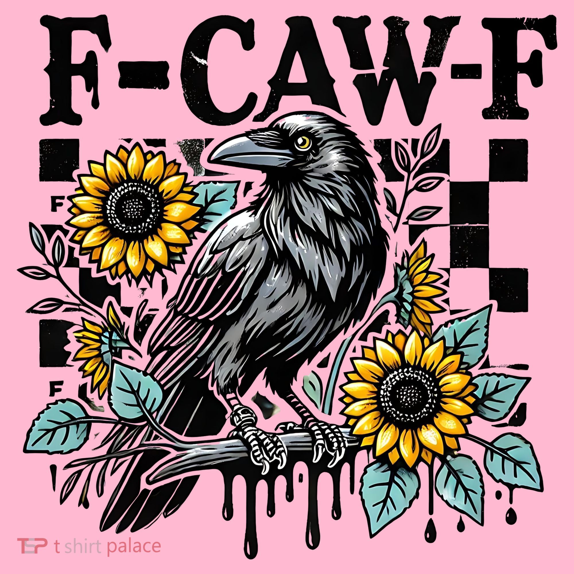 Crow Raven F-CAW-F Funny Halloween Coaster