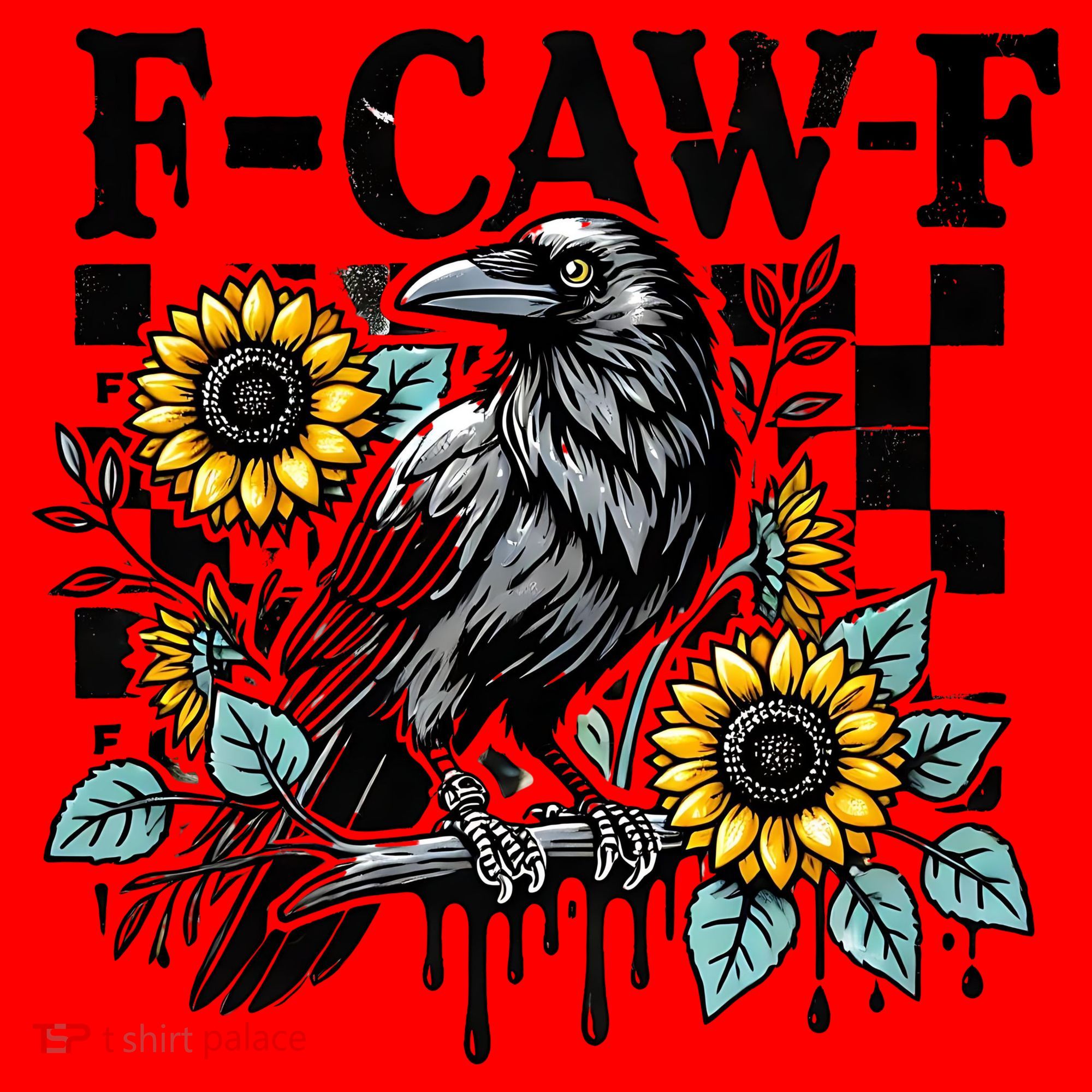 Crow Raven F-CAW-F Funny Halloween Santa Hat