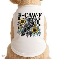 Crow Raven F-CAW-F Funny Halloween Doggie Tank thumb 0