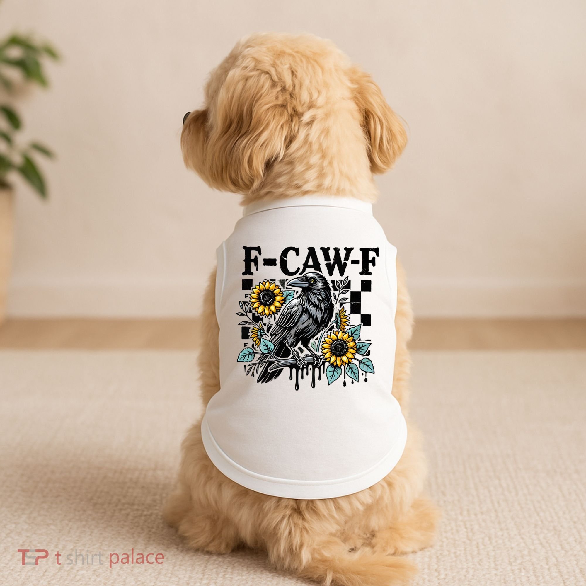 Crow Raven F-CAW-F Funny Halloween Doggie Tank