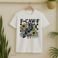 Crow Raven F-CAW-F Funny Halloween T-Shirt thumb 2