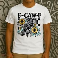 Crow Raven F-CAW-F Funny Halloween T-Shirt thumb 3