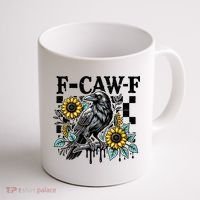 Crow Raven F-CAW-F Funny Halloween Coffee Mug thumb 1