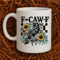 Crow Raven F-CAW-F Funny Halloween Coffee Mug thumb 2
