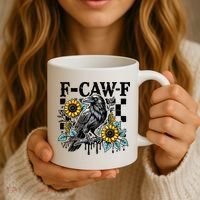 Crow Raven F-CAW-F Funny Halloween Coffee Mug thumb 3