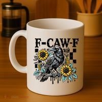 Crow Raven F-CAW-F Funny Halloween Coffee Mug thumb 4