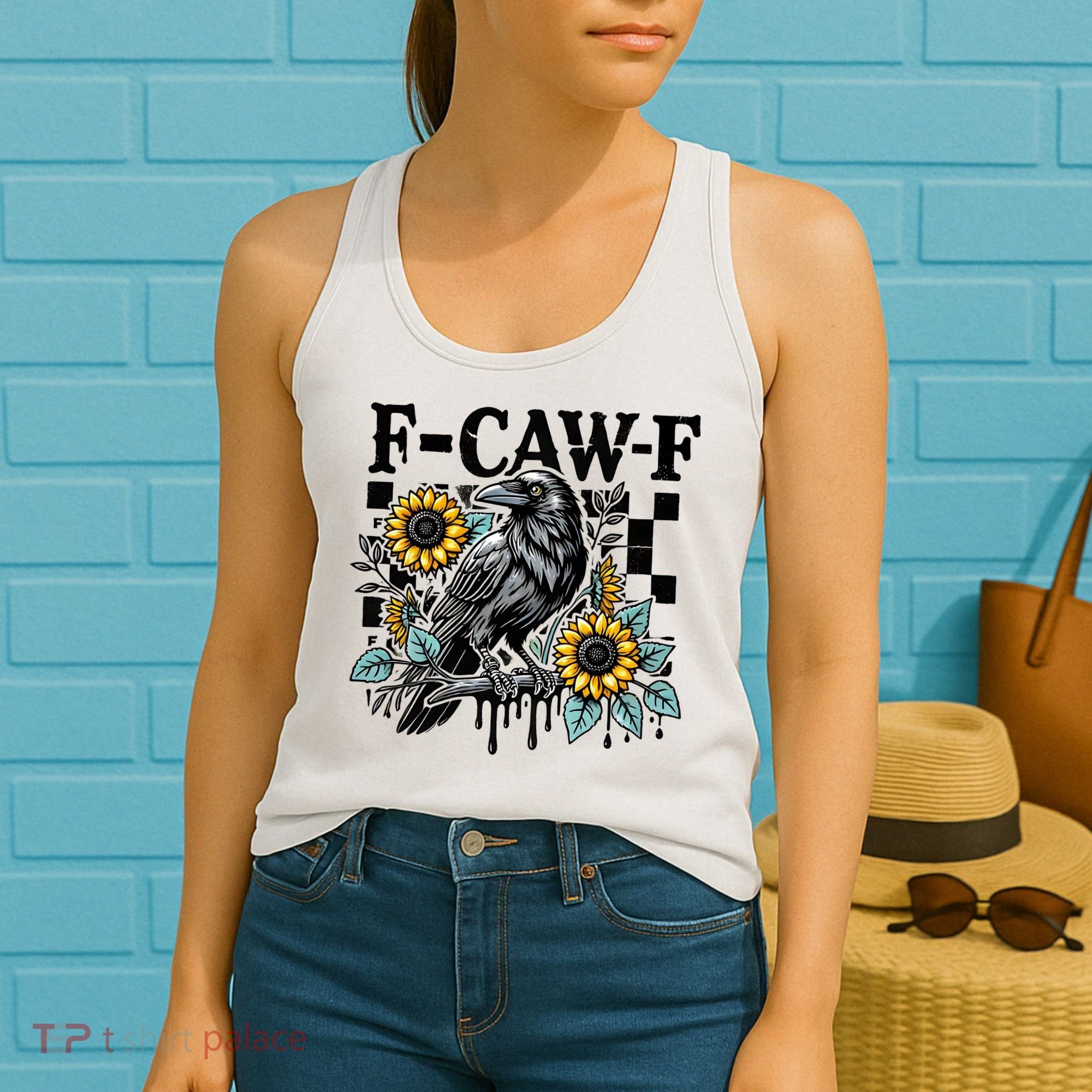 Crow Raven F-CAW-F Funny Halloween Women's Tank Top