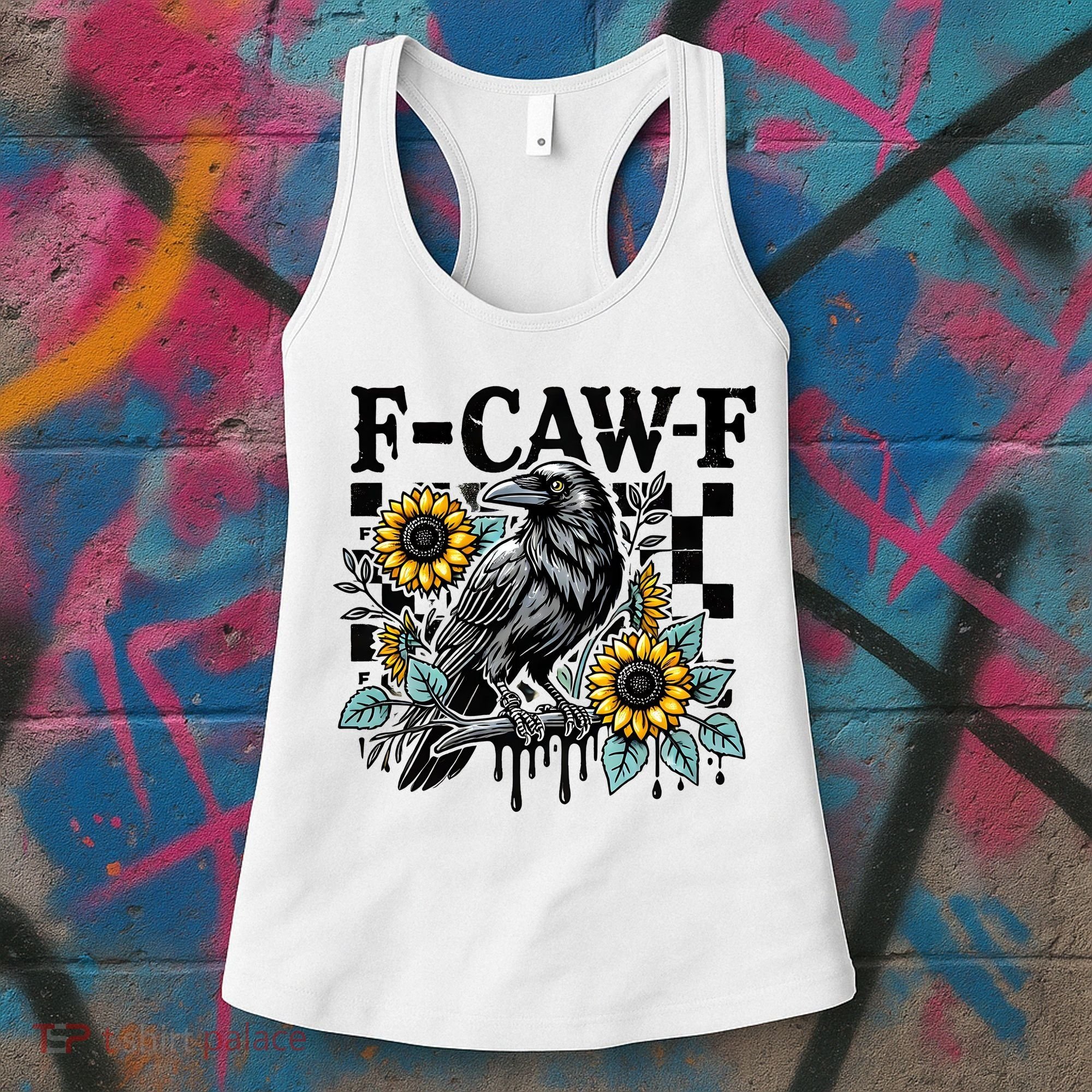 Crow Raven F-CAW-F Funny Halloween Women's Tank Top