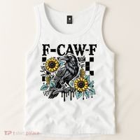 Crow Raven F-CAW-F Funny Halloween Tank Top thumb 2