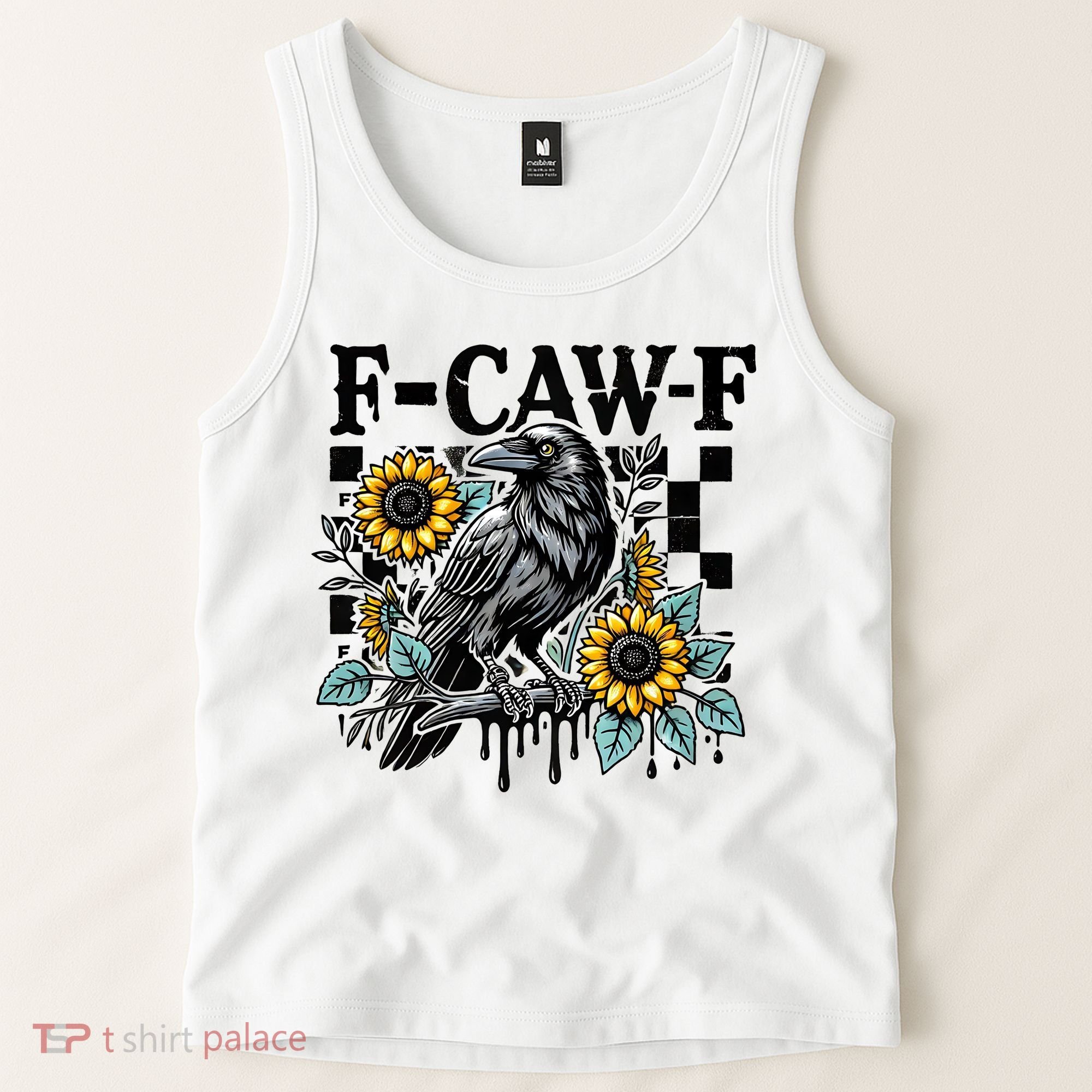 Crow Raven F-CAW-F Funny Halloween Tank Top
