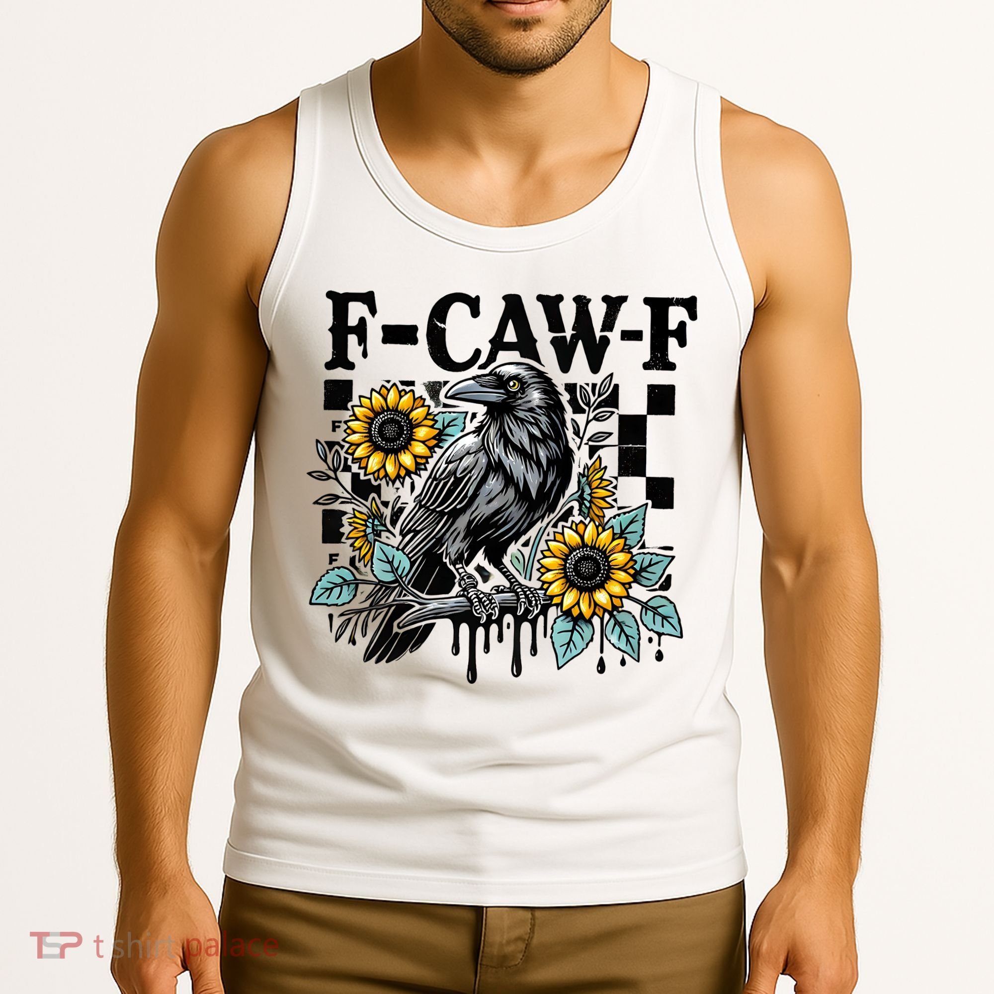 Crow Raven F-CAW-F Funny Halloween Tank Top
