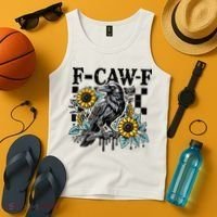 Crow Raven F-CAW-F Funny Halloween Tank Top thumb 4