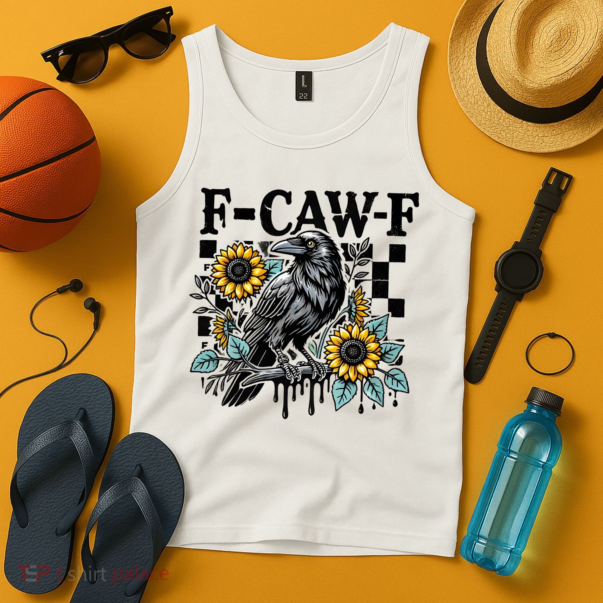 Crow Raven F-CAW-F Funny Halloween Tank Top