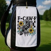 Crow Raven F-CAW-F Funny Halloween Golf Towel thumb 2
