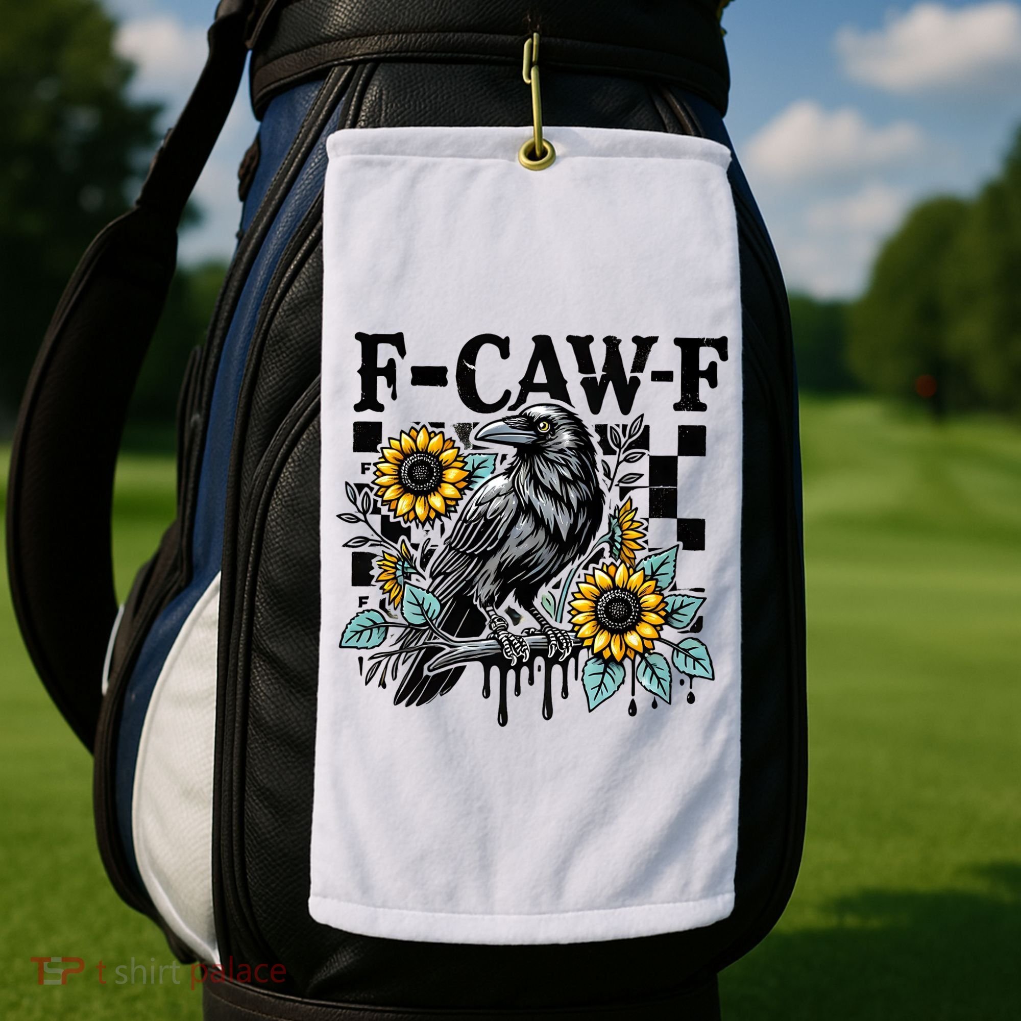 Crow Raven F-CAW-F Funny Halloween Golf Towel