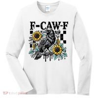Crow Raven F-CAW-F Funny Halloween Women's Long Sleeve Shirt thumb 0