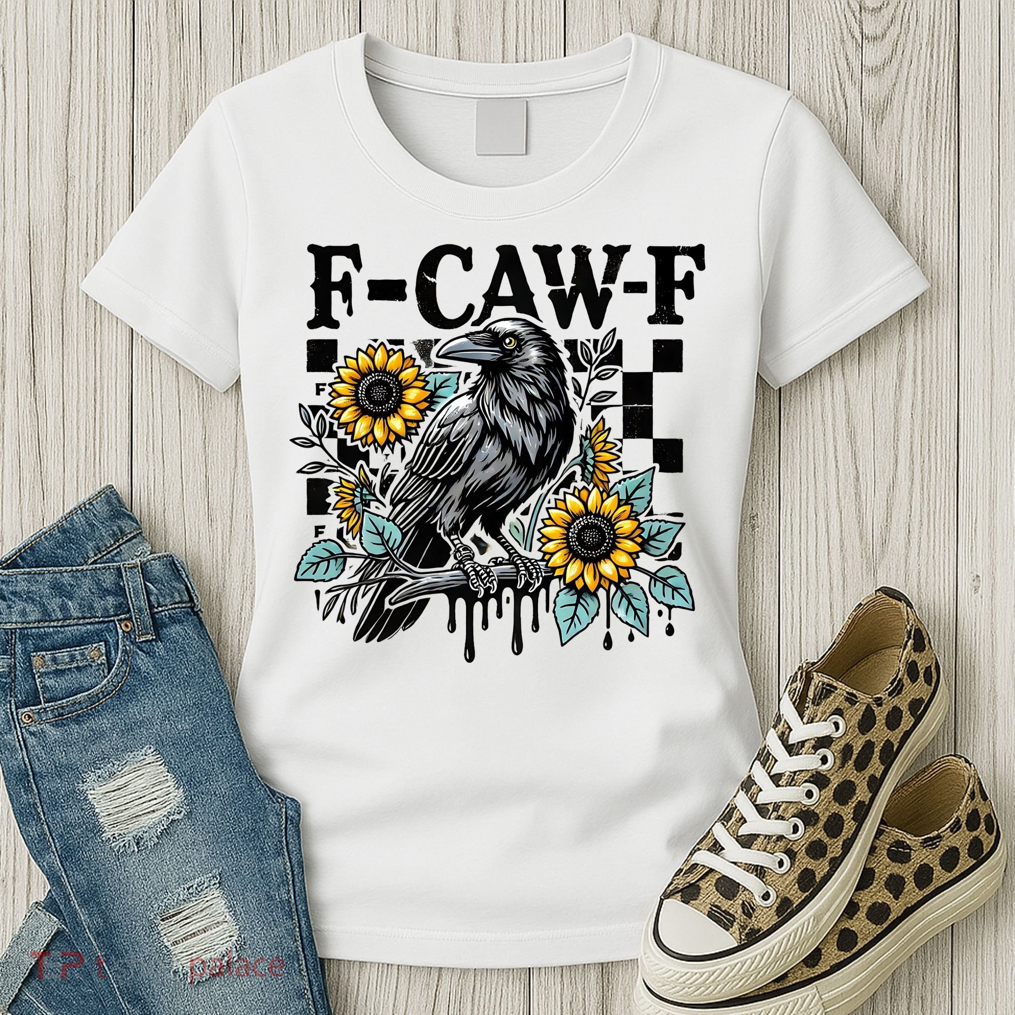 Crow Raven F-CAW-F Funny Halloween Women's T-Shirt