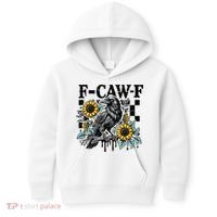 Crow Raven F-CAW-F Funny Halloween Kids Hoodie thumb 0
