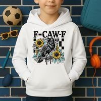 Crow Raven F-CAW-F Funny Halloween Kids Hoodie thumb 2