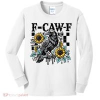 Crow Raven F-CAW-F Funny Halloween Kids Long Sleeve Shirt thumb 0