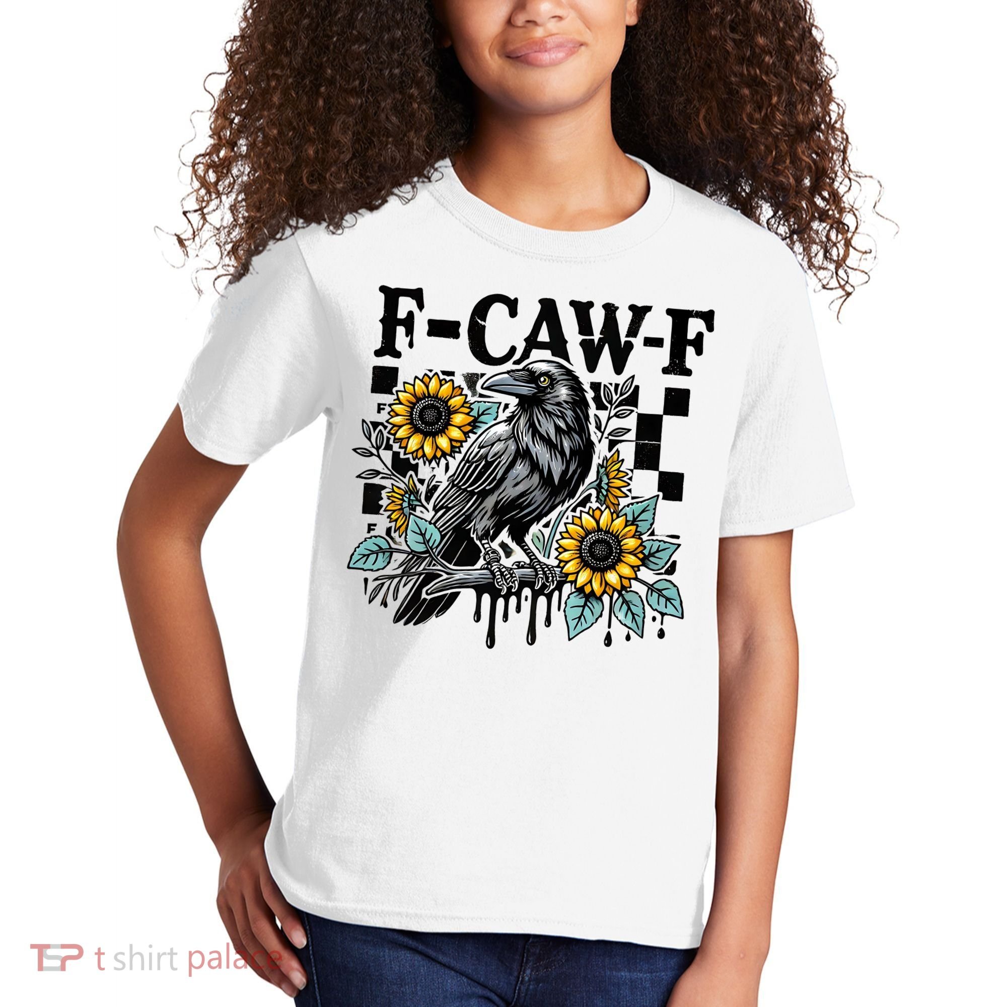 Crow Raven F-CAW-F Funny Halloween Kids T-Shirt