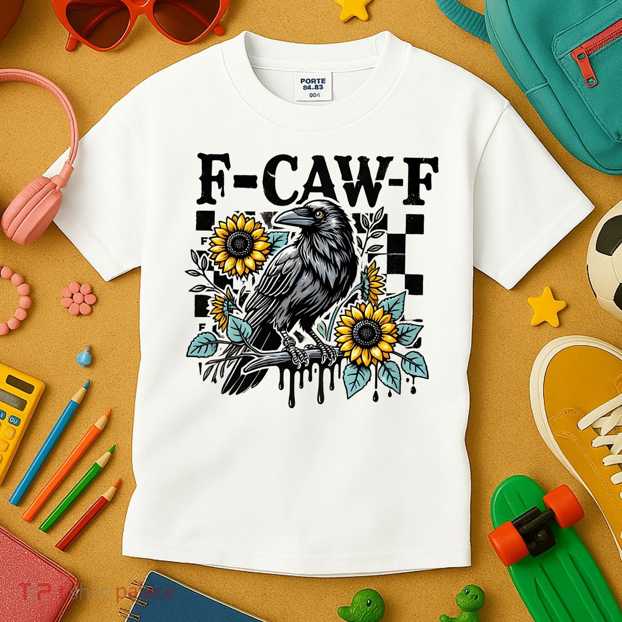 Crow Raven F-CAW-F Funny Halloween Kids T-Shirt