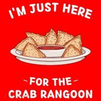Crab Rangoon Food Lover Im Just Here For The Crab Rangoon Cool Santa Hat thumb 1