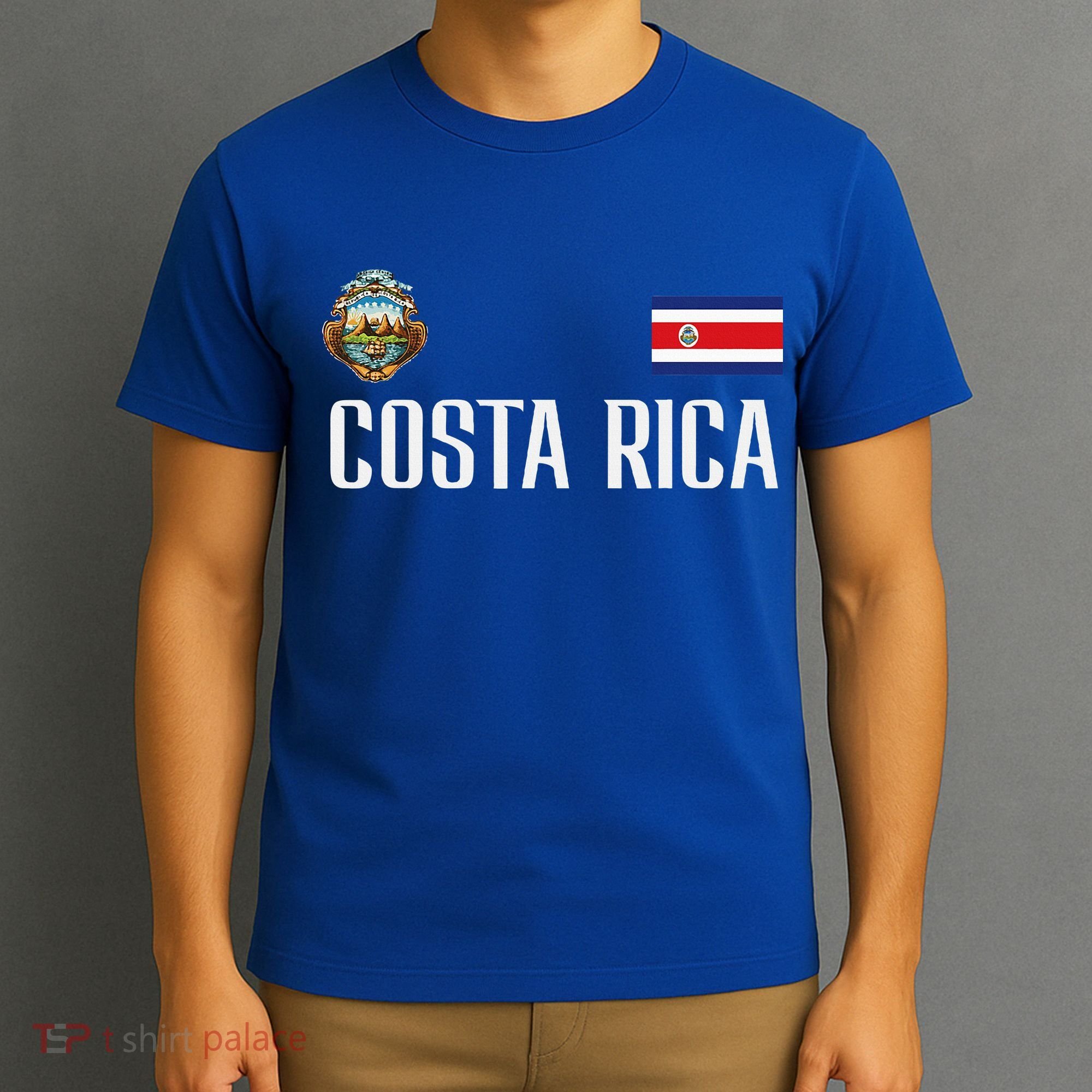 Costa Rica Flag Football Soccer Fan T-Shirt