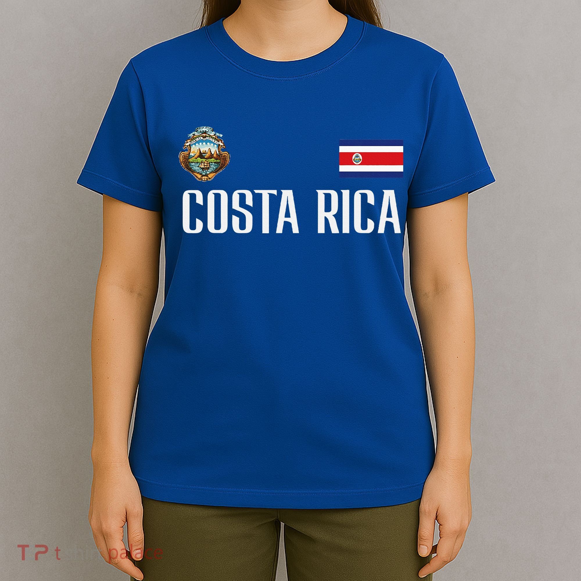 Costa Rica Flag Football Soccer Fan T-Shirt