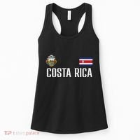 Costa Rica Flag Football Soccer Fan Women Women's Tank Top thumb 0