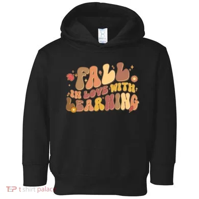 Cute Retro Fall In Love With Learning Toddler Hoodie