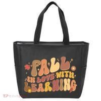 Cute Retro Fall In Love With Learning Tote Bag thumb 0