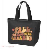 Cute Retro Fall In Love With Learning Tote Bag thumb 3
