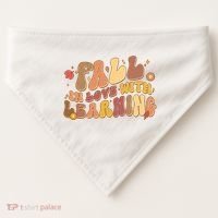 Cute Retro Fall In Love With Learning USA-Made Doggie Bandana thumb 0