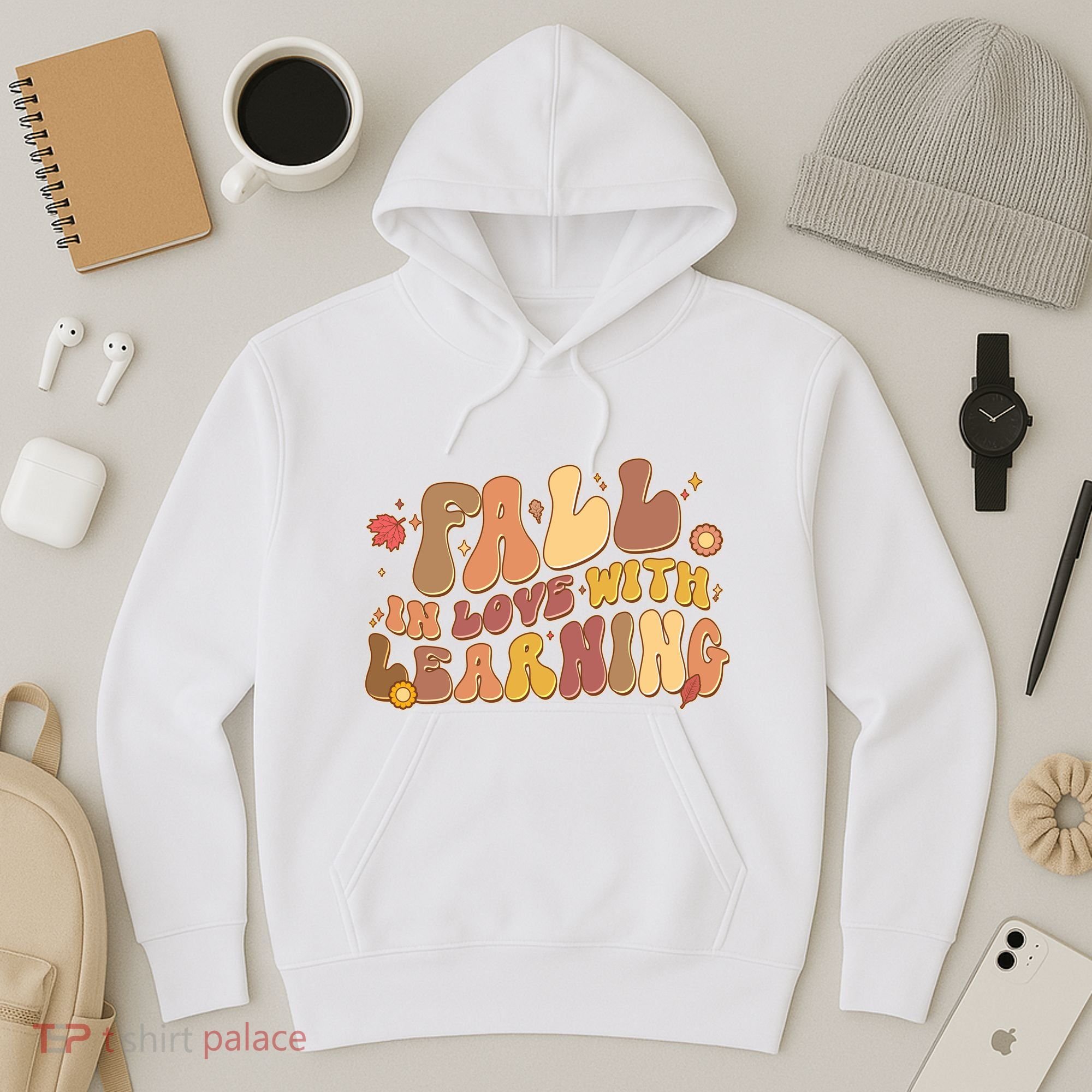 Cute Retro Fall In Love With Learning Hoodie