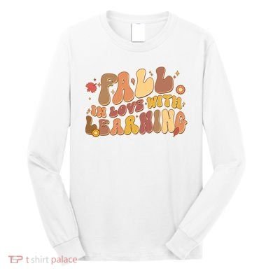 Cute Retro Fall In Love With Learning Long Sleeve Shirt