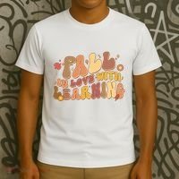 Cute Retro Fall In Love With Learning T-Shirt thumb 3