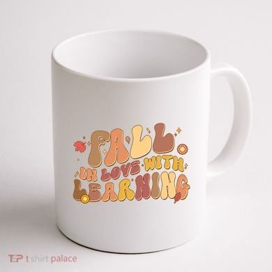 Cute Retro Fall In Love With Learning Coffee Mug back