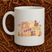 Cute Retro Fall In Love With Learning Coffee Mug thumb 2