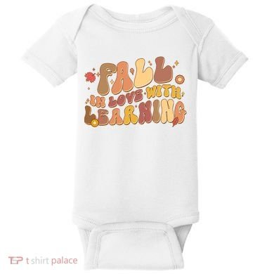 Cute Retro Fall In Love With Learning Baby Bodysuit
