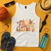 Cute Retro Fall In Love With Learning Tank Top thumb 4