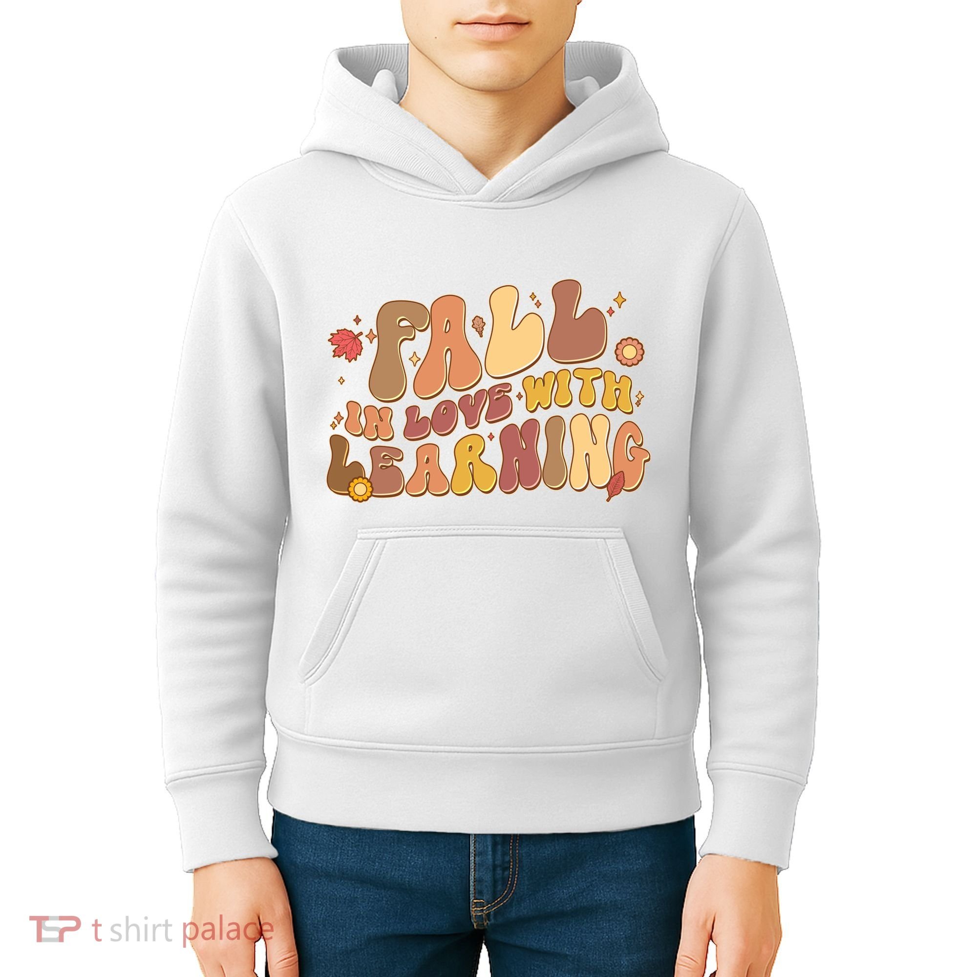 Cute Retro Fall In Love With Learning Kids Hoodie