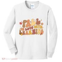Cute Retro Fall In Love With Learning Kids Long Sleeve Shirt thumb 0