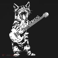 Cat Rocker Funny Kitty Plays Guitar Rockstar Cats Guitarist Ornament thumb 1